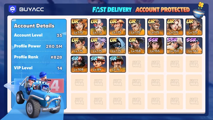 ​HQ 35 | T11 UNLOCKED | VIP 14 | 286M Power | Squad 1 52.3