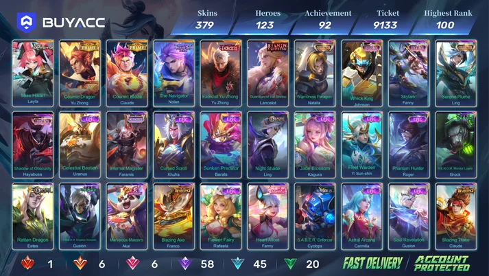 Old mlbb account for sale