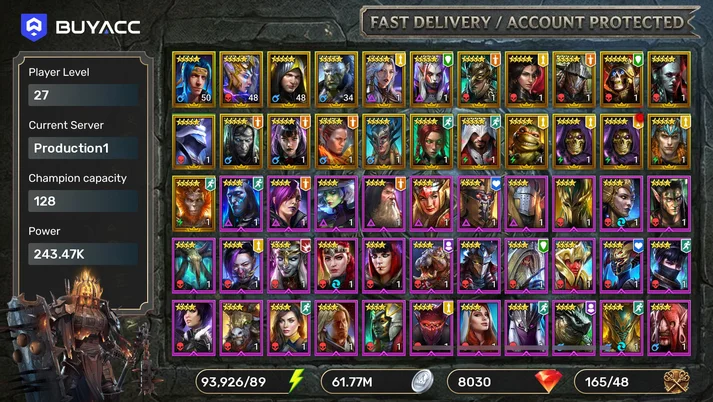 Yumeko,Maranix,Black Knight,Ninja + 24 Legs [ 93926 Energy ] [Gems: 8030] [Starter]