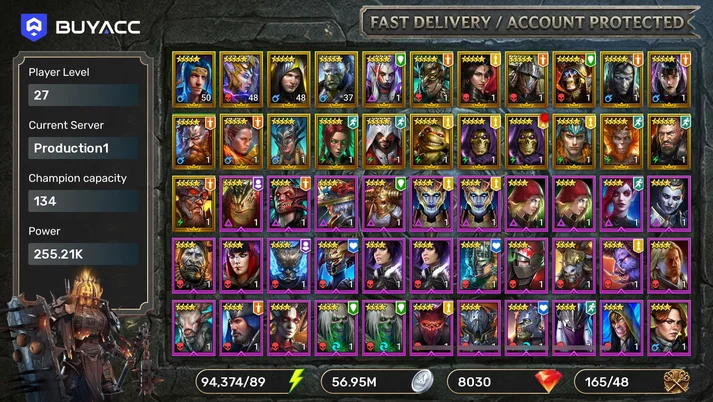 Thor Faehammer,Suzerain Katonn,Roric Wyrmbane,Ninja + 24 Legs [ 94374 Energy ] [Gems: 8030] [Starter]